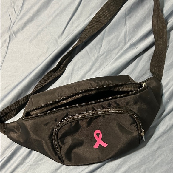 Black Fanny Pack with Pink Ribbon for Breast Cancer. Used very little. 2 pouches - Picture 1 of 9